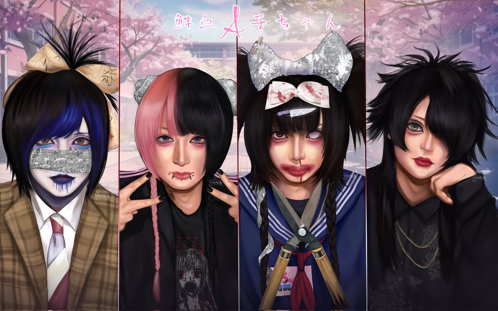 鮮血A子ちゃん チェキ 滅多刺しひろくん 10枚セット 鮮血A子ちゃん