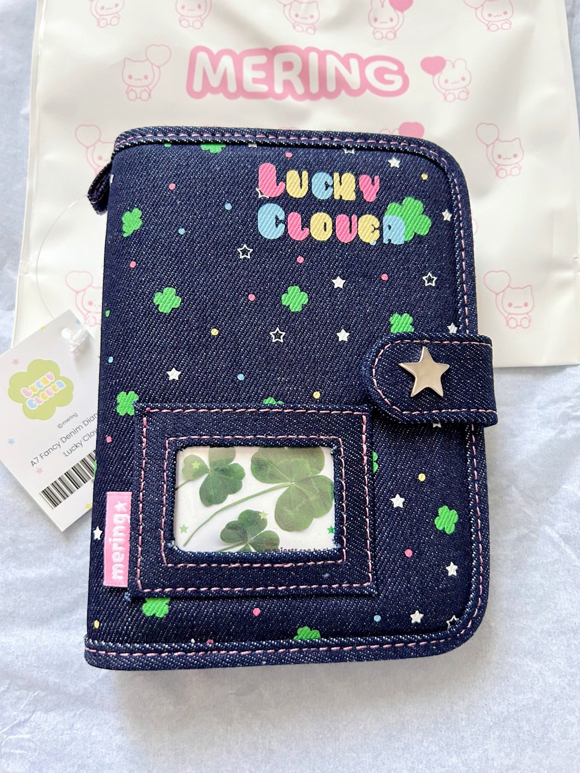 MERING メリング シール帳 デニム イチゴ 苺 バインダー メリング