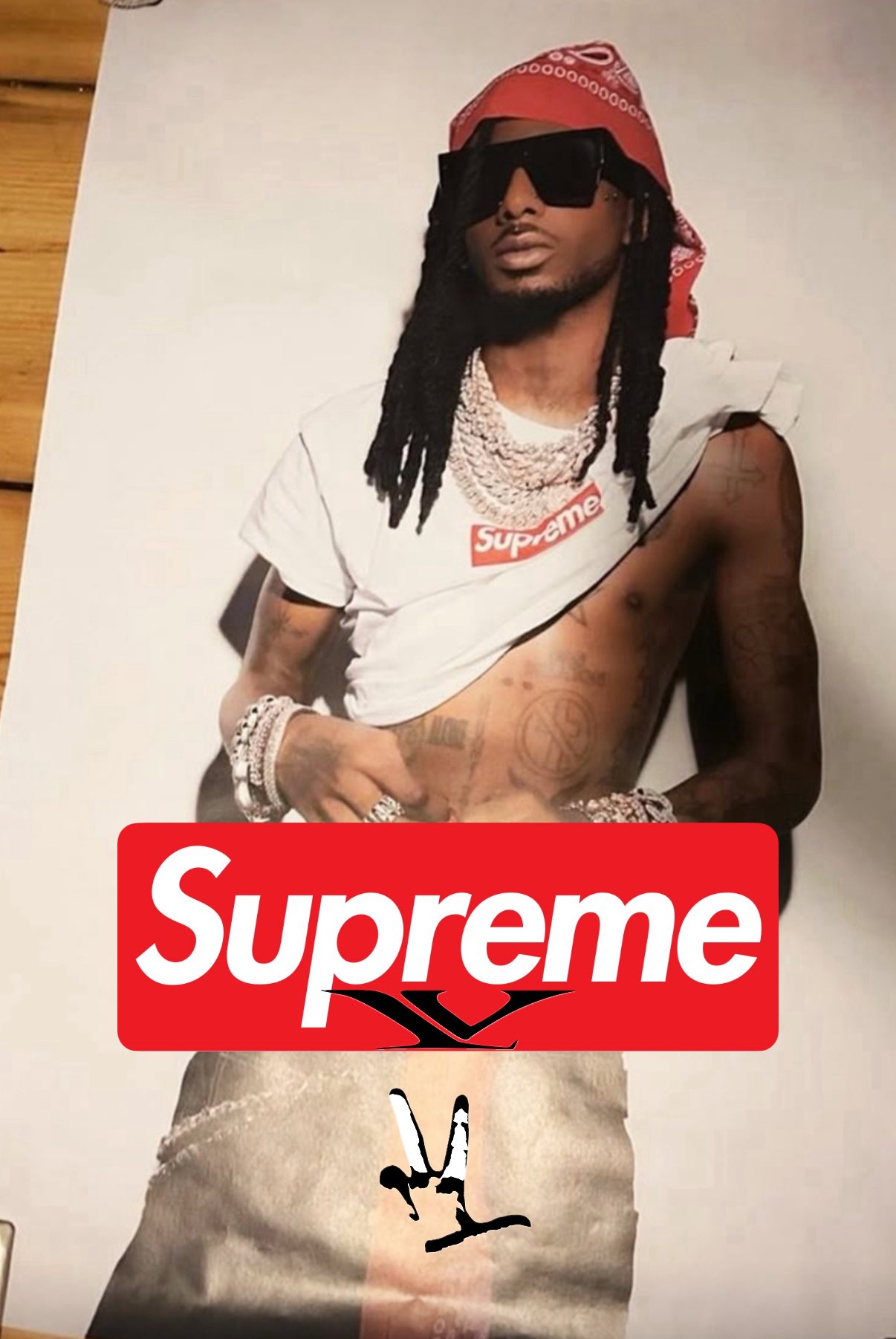 Playboy Carti Supreme ポスター Supreme playboi Carti ポスター