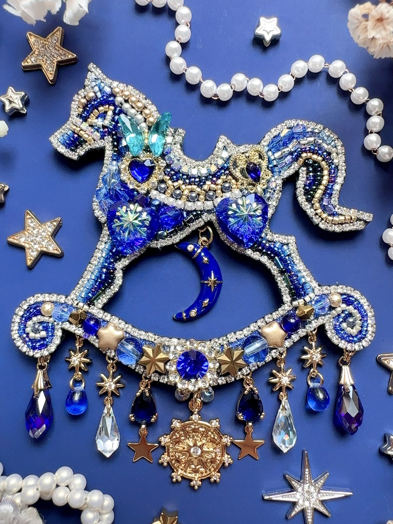 piari ハンドメイド ビーズ刺繍 ネックレス ブローチ バッグチャーム