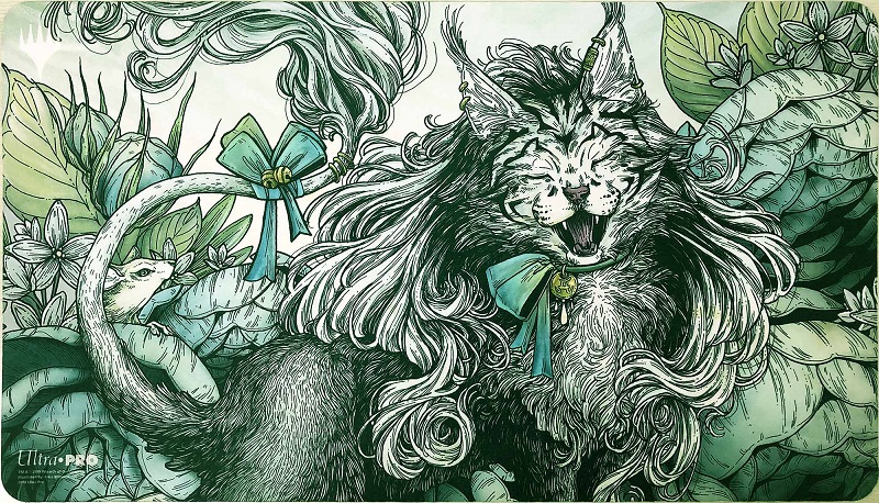 2020 ステッチ加工 猫 mtg プレイマット