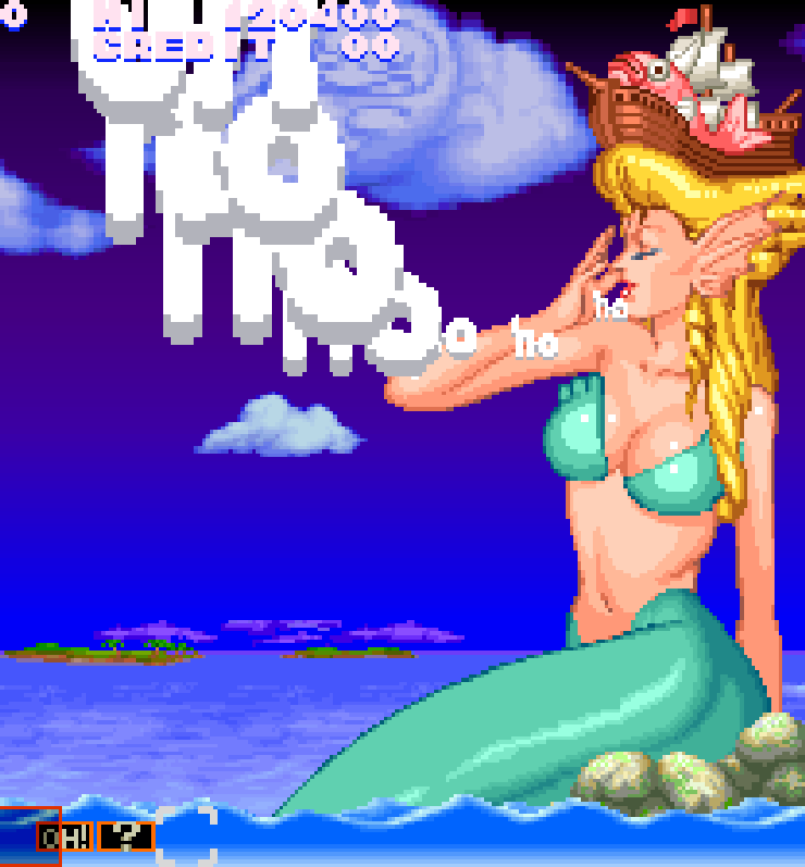 極上パロディウス』（Fantastic Journey） 海外版（右）では、人魚の