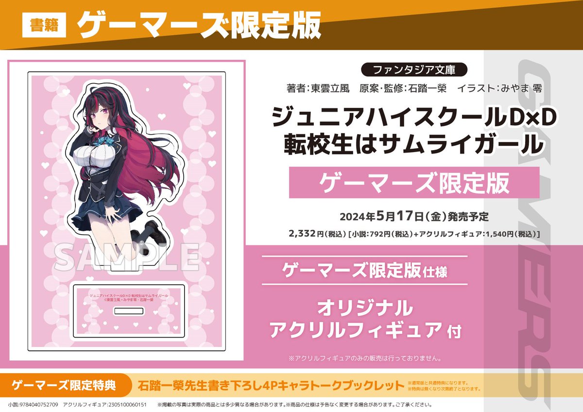 ハイスクールD×D ⑤ ゲーマーズ 特典 ブックカバー NOT FOR SALE ハイ