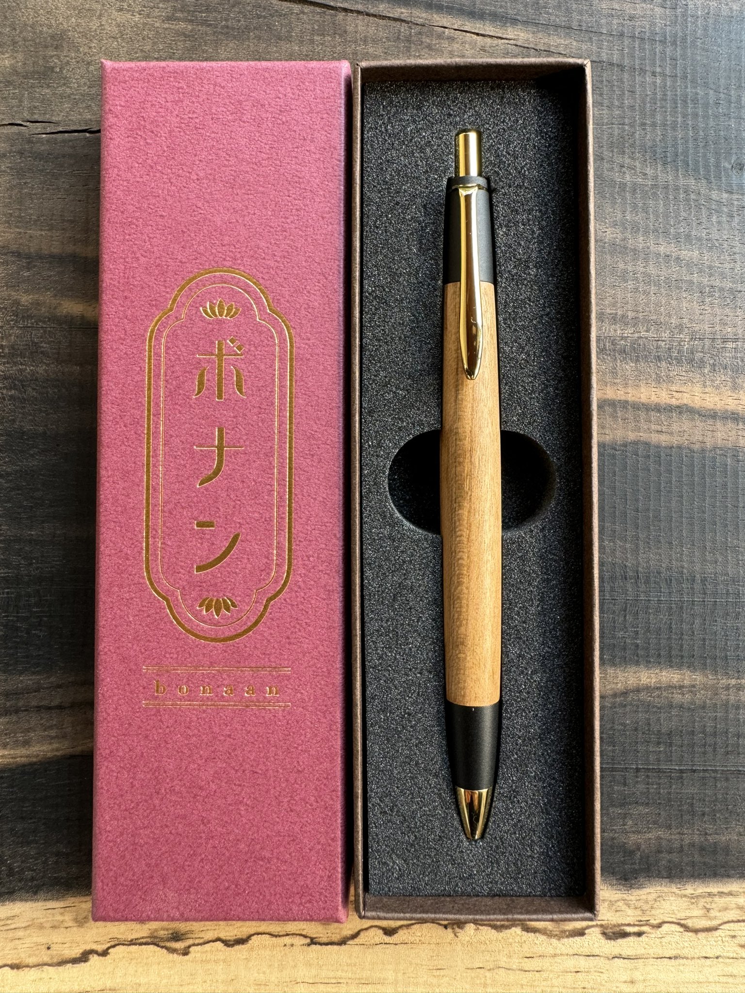 ボナンペン(花梨瘤)真鍮金具 箱あり 【公式通販】