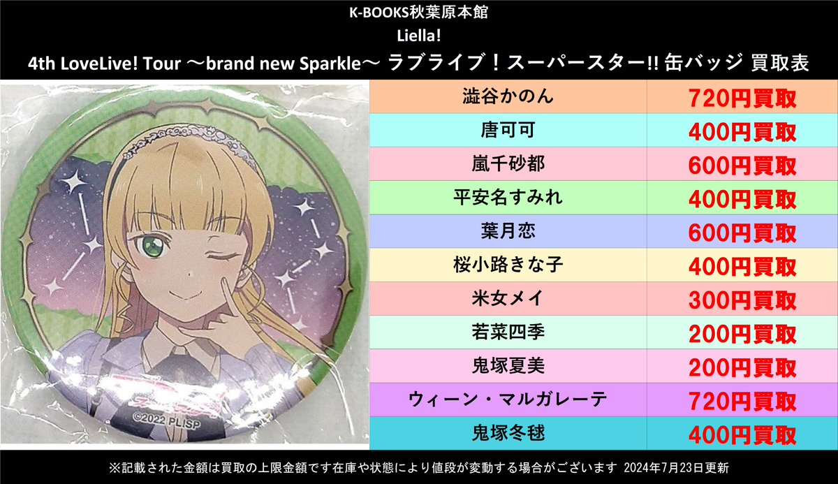 唐可可 缶バッジ 4h 唐可可 缶バッジ 4h 唐可可 缶バッジ 4h グッズ