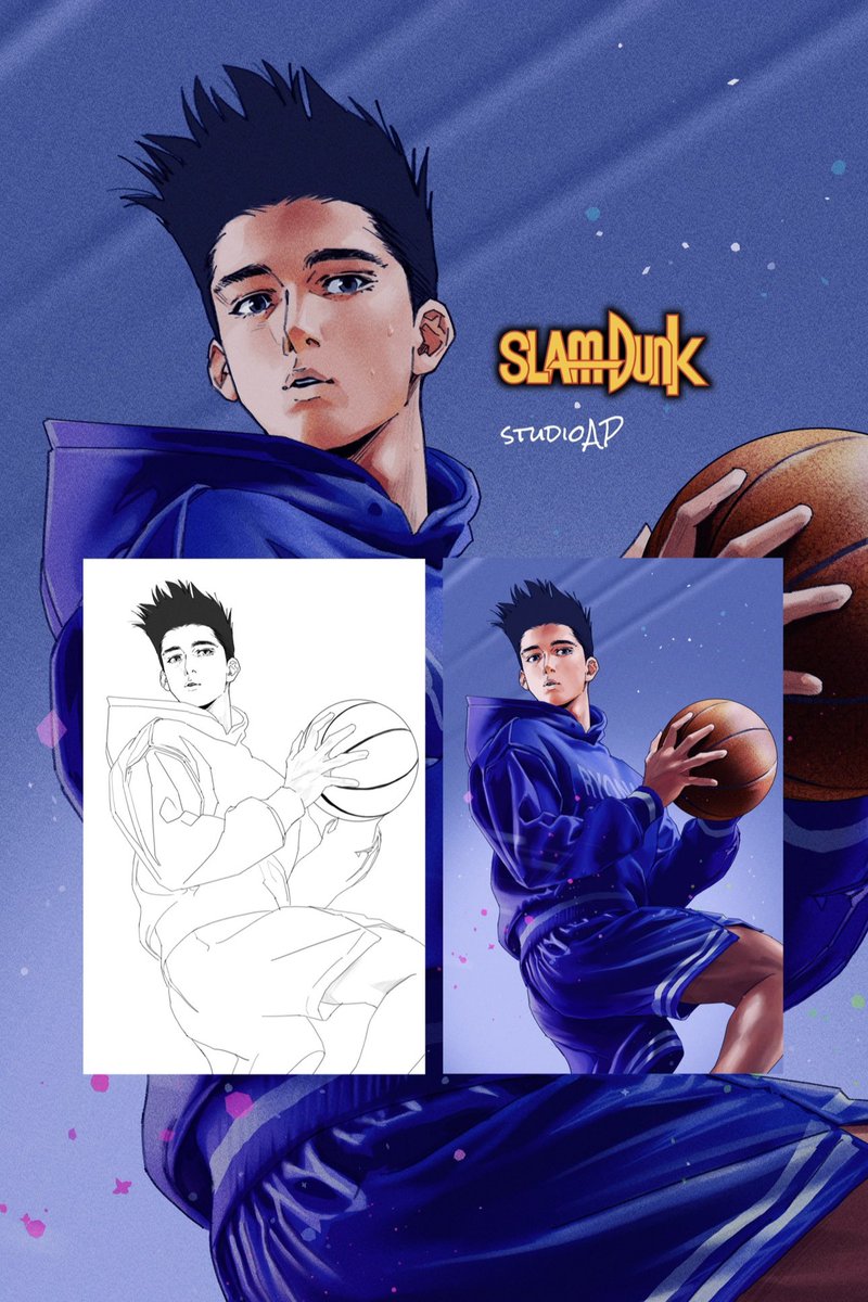 スラムダンク】直筆 セル画の下絵カラー 仙道彰 スラムダンク セル画