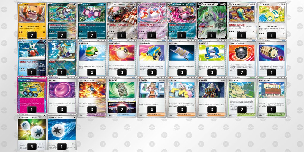 第7期ポケカ四天王】 四天王決定戦で各選手が使用したデッキレシピ②