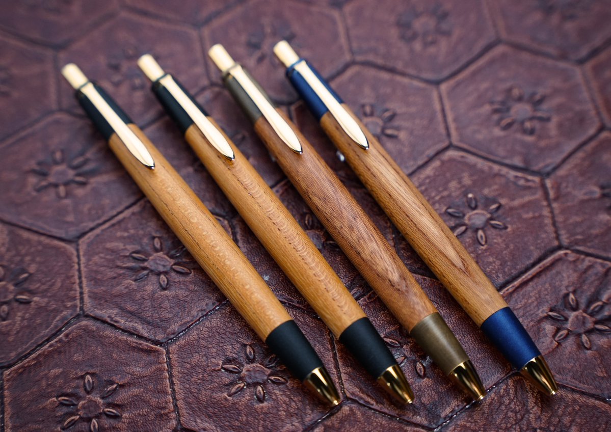 ボナンペン シャーペン0.5mm(花梨紅白/色物金具・古風) 値下げOK