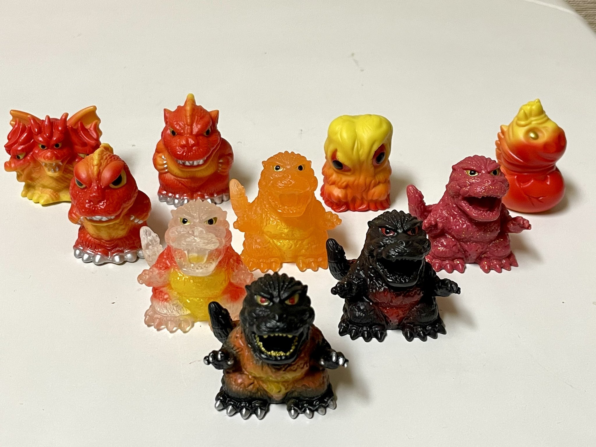 ゴジラ ミニソフビクロニクル バーニングレッドコンプリート