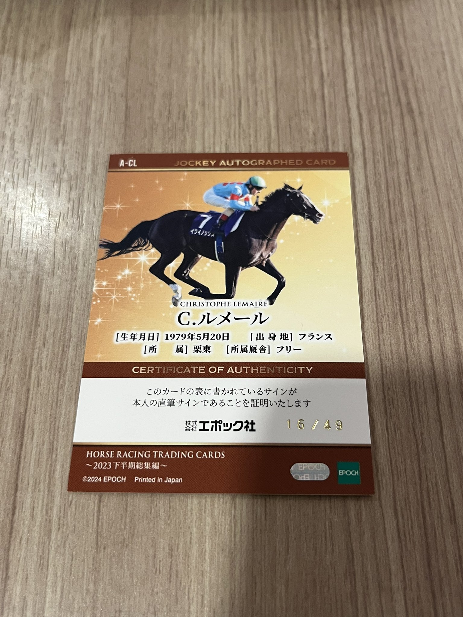 競馬 イクイノックス EPOCH HORSERACING ルメール サイン 競馬 イク