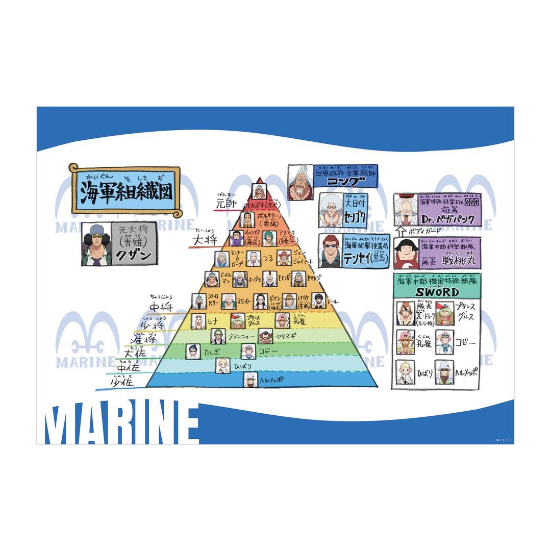 ワンピース 麦わらストア 海軍組織図缶バッジ フルコンプリートセット
