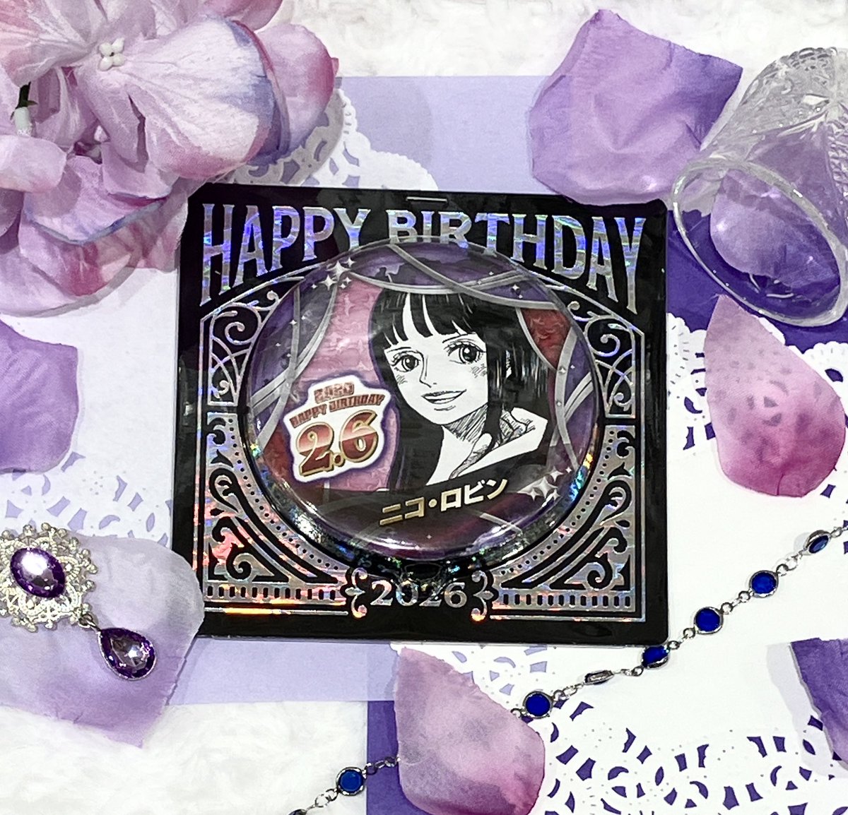 新商品】原画商品 『ONE PIECE』バースデイ缶バッジ ニコ・ロビン BF1