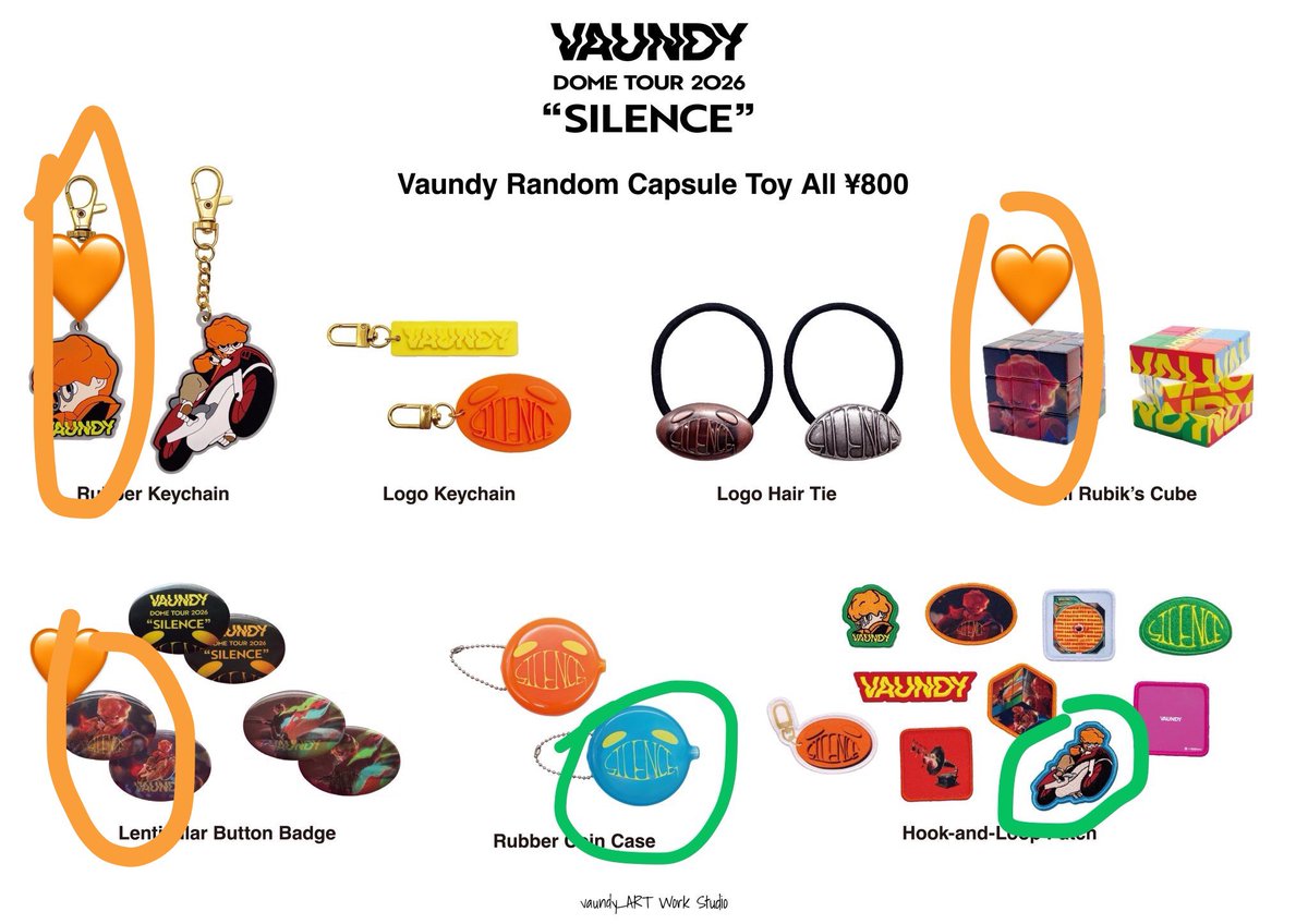 Vaundy ガチャ 交換 譲 緑🟢 求 オレンジ🧡 本日会場での交換希望