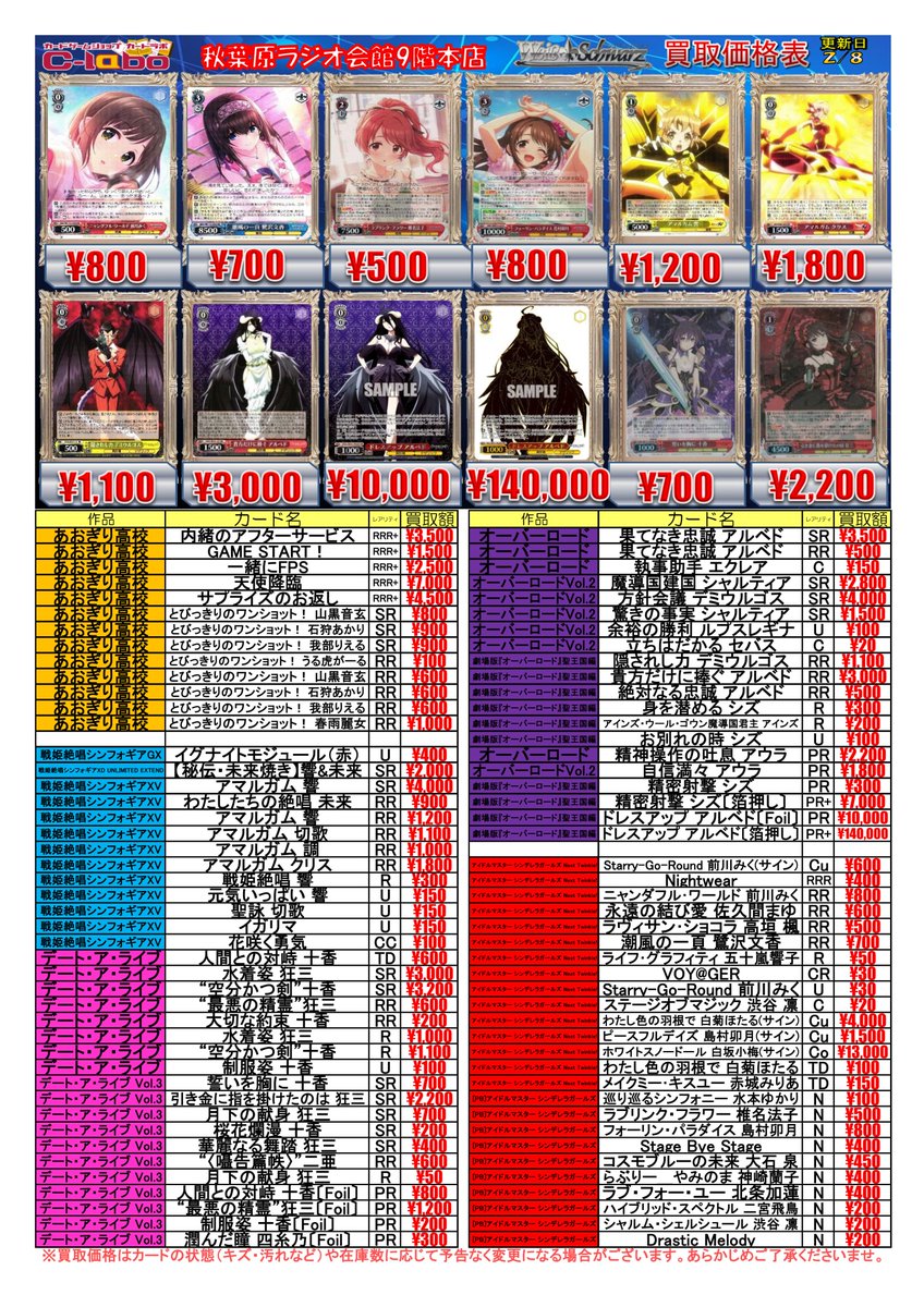 ◇ #ヴァイスシュヴァルツ 買取情報◇ 気になっちゃう背中 SEC 13000