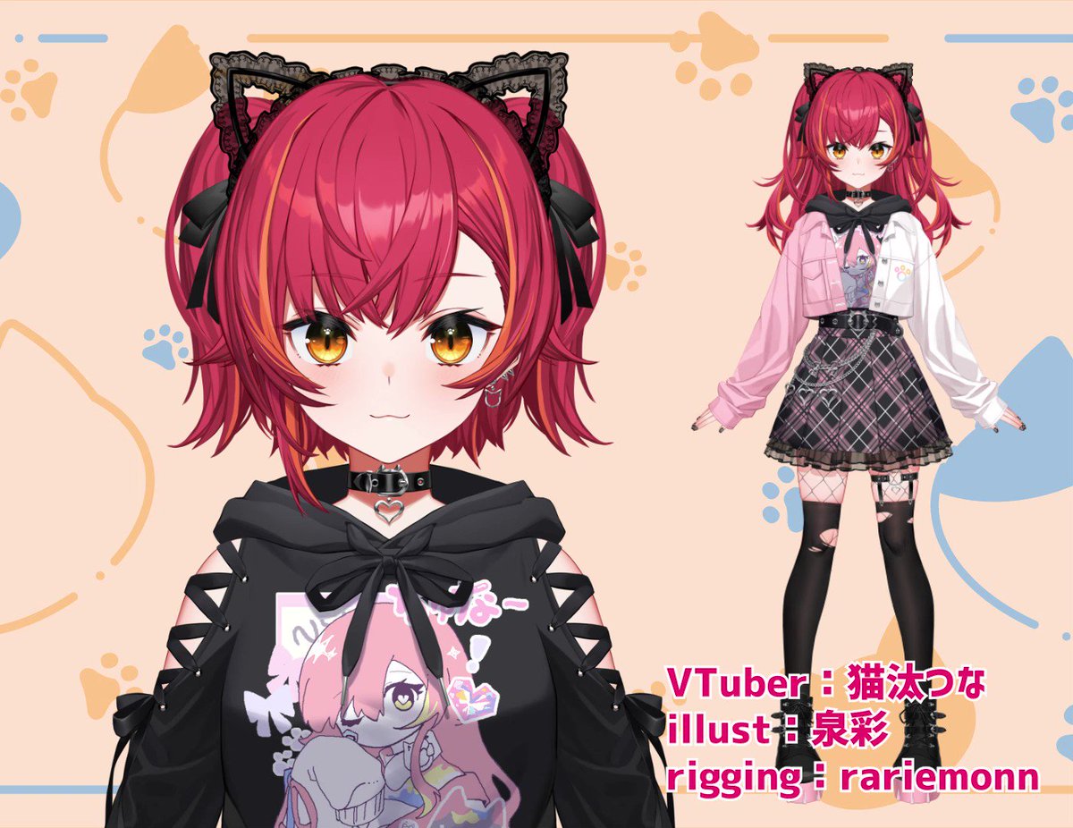 ぶいすぽっ！所属の猫汰つなちゃん（#tsuna_nekota）の新衣装のLive2D