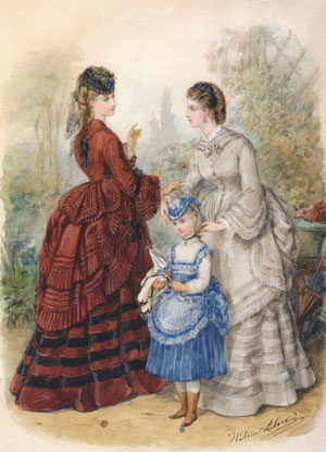 □19世紀ドイツ手描き陶板画 青いドレスの女性 19世紀半ばのドイツ