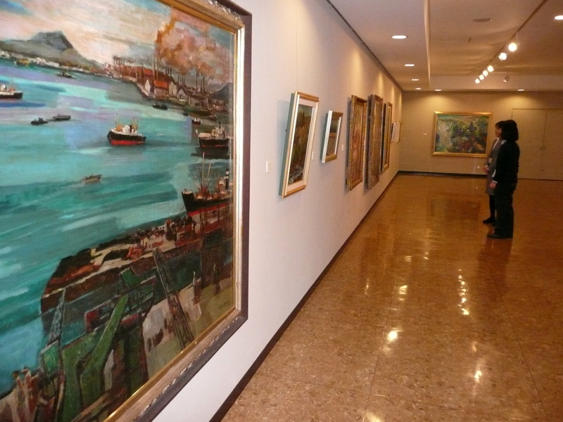 西村 徳一 画伯 室蘭港 全道展会員 / 北海道 室蘭を代表する画家 額縁入り