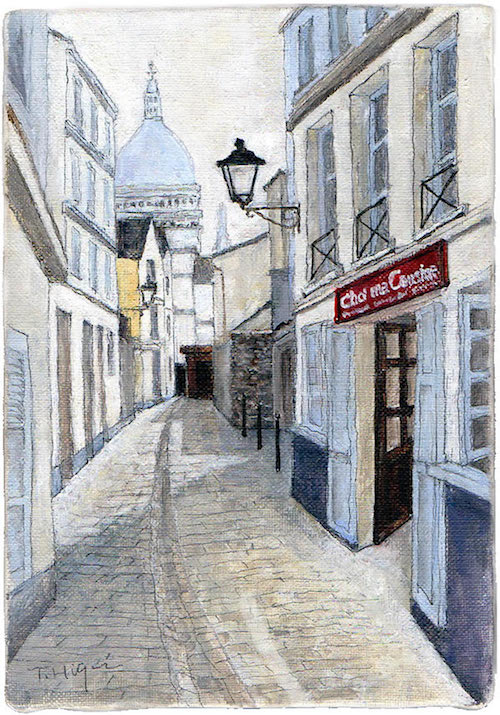 モーリス・ユトリロ「雪のモンマルトル」1947年オリジナルリトグラフ