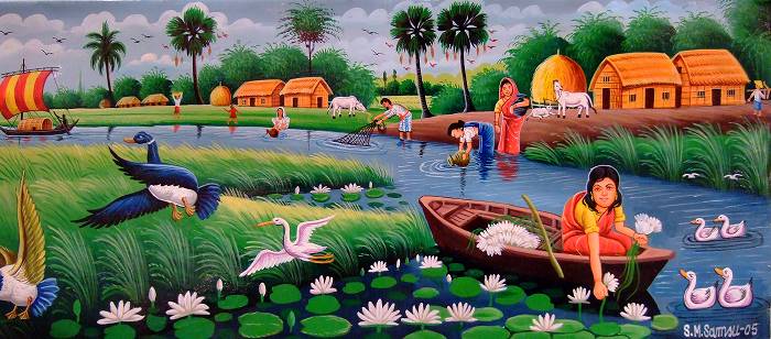 絵画 バングラデシュ 油絵 アート リキシャアートからバングラデシュを