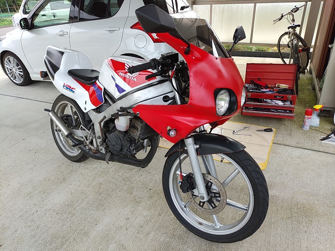 未使用】 ホンダ NS-1 純正アッパーカウル 赤 NS-1 純正 2型 後期 アッパー