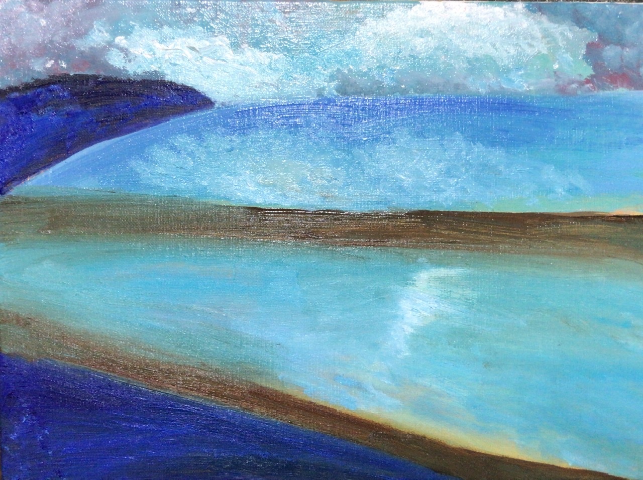 大判油絵・港区海岸の景色 大判油絵・港区海岸の景色 大判油絵・港区