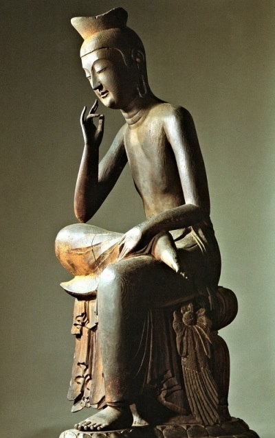 広隆寺弥勒菩薩半跏思惟像 : 旅のかほり 開運切り絵『広隆寺・