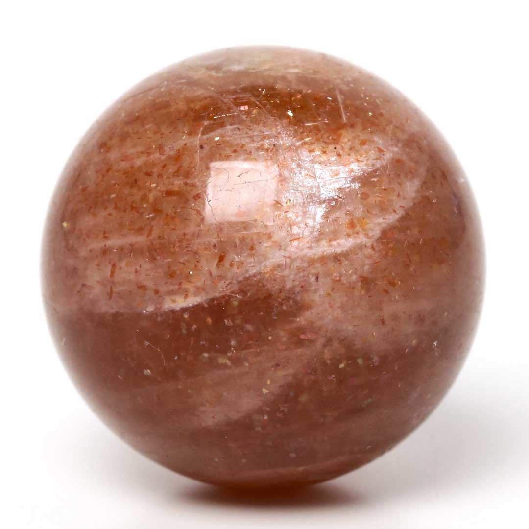 明るいエネルギーをくれるサンストーン丸玉 - 石の音ブログ