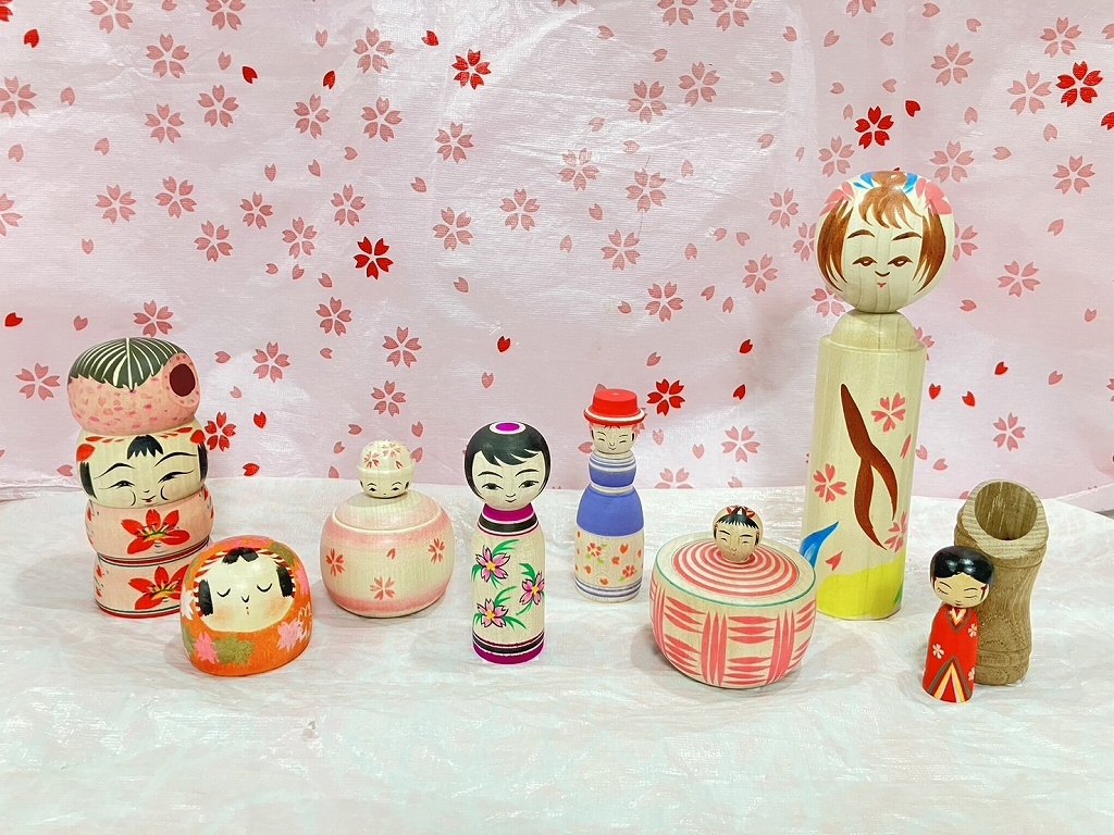 こけし四本セット 津軽系 奥瀬鉄則