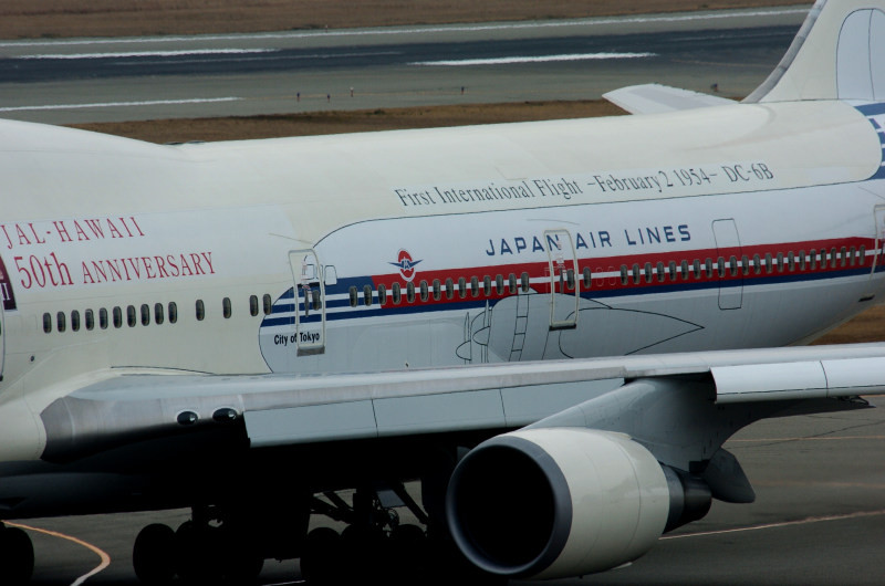 JAL ハワイ就航50周年記念 復刻フライトバッグ(バゲージタグ付) jal