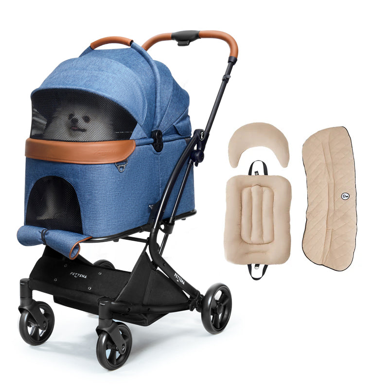 PETTENA ペットカート MILOUネービー + ダイヤ柄セット