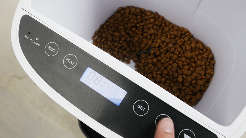 うちのこエレクトリックの猫犬用自動給餌器カリカリマシーン