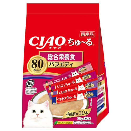 CIAO(チャオ) ちゅ～る 総合栄養食バラエティ 80本入り | ペットゴー
