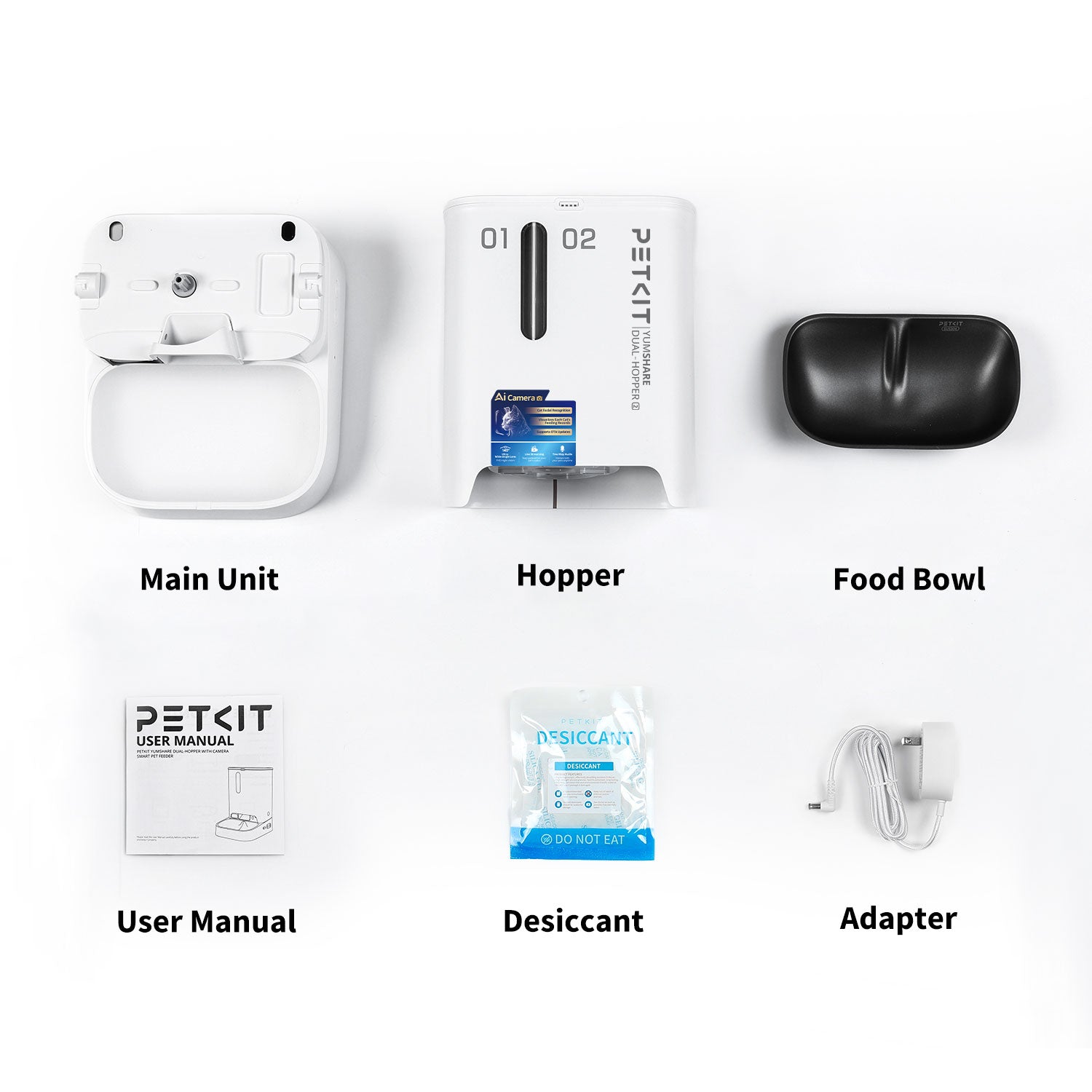 YumShare Dual-hopper 2 Automatic Feeder with Cat Recognition