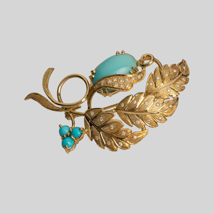 フィルゼ（ターコイズ・トルコ石） ブローチ – Persiadirect