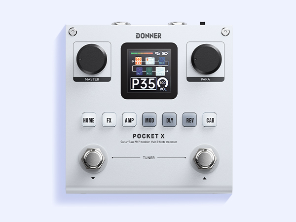 Donner Pocket X Multi Effects Pedal 3-band EQ Built-in Battery 62