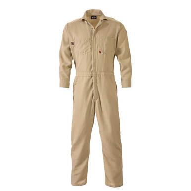 Saf-Tech Indura 9 oz FR Khaki Contractor Coverall CJS1675 – PK Safety