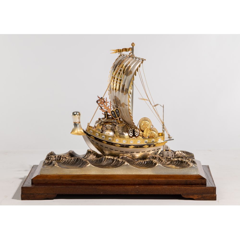 Rare 銀製 宝船 TAKEHIKO 関武比古 作 STERLING 985 銀製置物