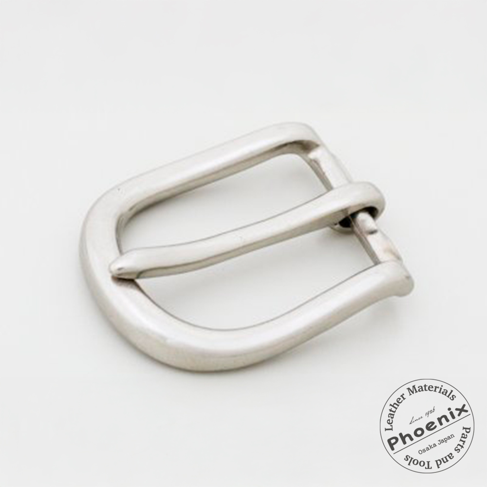 バックル 904-40 艶消しニッケルシルバーメッキ | ヌメ革と真鍮金具と