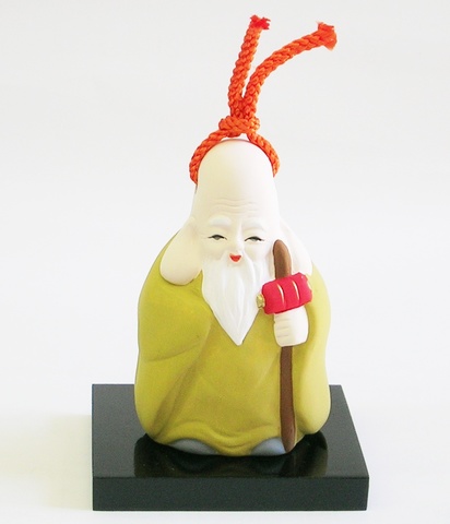 昭峰窯 七福神 福禄寿（土鈴）【俸禄寿命/特価/通販/開運招福/縁起置物