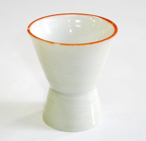 昭和レトロ 白刷毛目 高台盃 【通販 さかずき 杯 酒器】山口陶器店