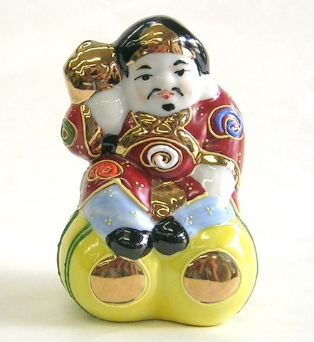 九谷焼 3号大黒 盛 高さ9センチ【開運/五穀豊穣/大黒天/特価/金運