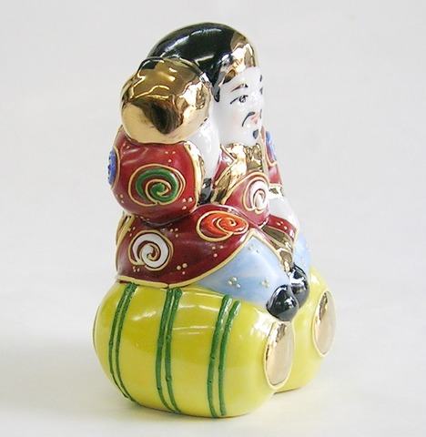 九谷焼 3号大黒 盛 高さ9センチ【開運/五穀豊穣/大黒天/特価/金運