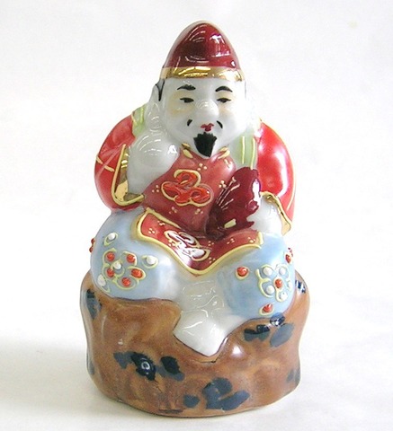 九谷焼 3号恵比寿 盛 高さ9.5センチ【商売繁盛/大漁/特価/金運/七福神