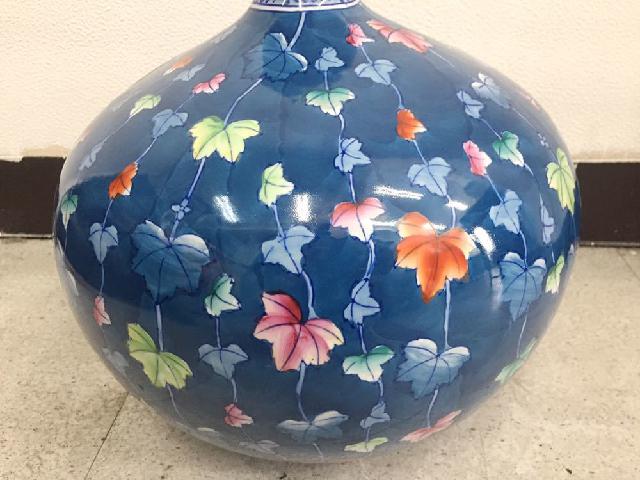 有田焼 古許窯 菊水作 孔雀雉絵図 沈香壺 飾壺 高さ50cm 古美術 骨董品