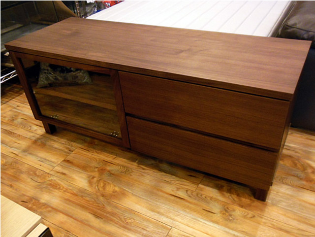 □送料込□無印 木製 テレビボード AVラック テレビ台 ウォールナット