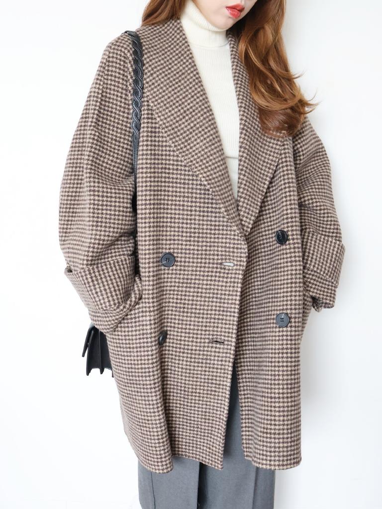 Mila Owen チェック柄 ハーフ丈Aラインコート サイレント 川口春奈着用