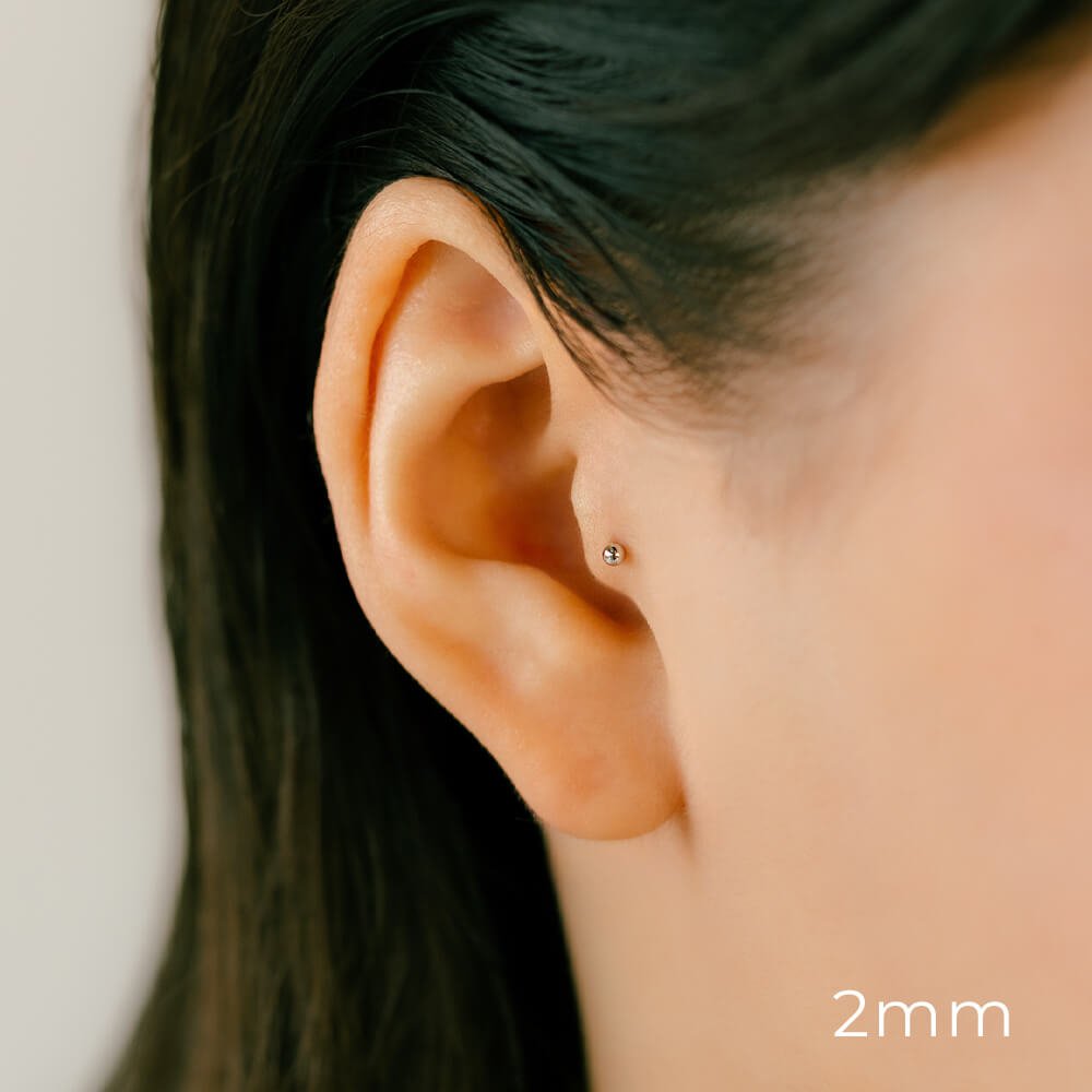 K18・プラチナ ボール ピアス│2mm 2.5mm 3mm 3.5mm 4mm – PICOLLET