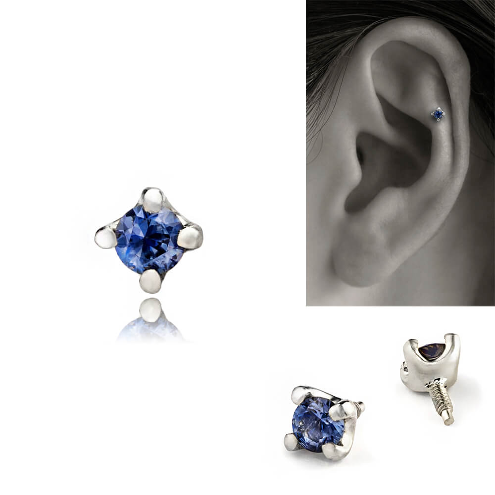 K18金 Pt ベニトアイト ピアス│希少石ベニトアイト 軟骨ピアス