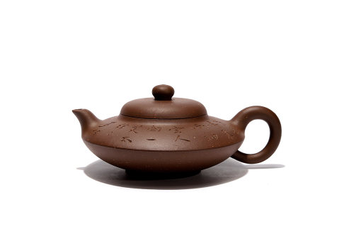 紫砂壶 宜興紫砂壺 祥雲紋在銘名家曹碗芬