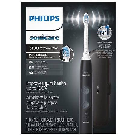 Philips Sonicare ProtectiveClean Toothbrush - 5100, Black | Walgreens